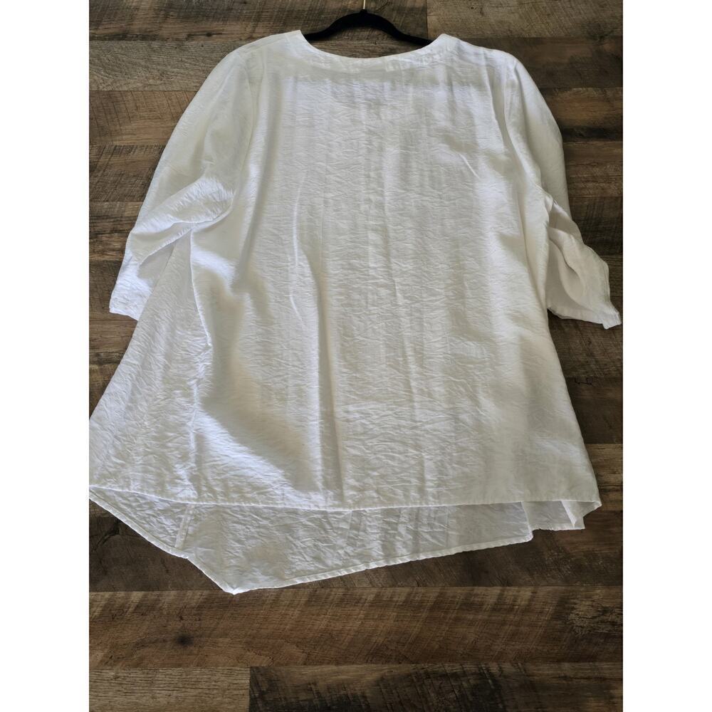 NICHE Nilgun Derman $148 Solid White Scoop Neck Lagenlook Top Size 1X 3Q… - Picture 5 of 5